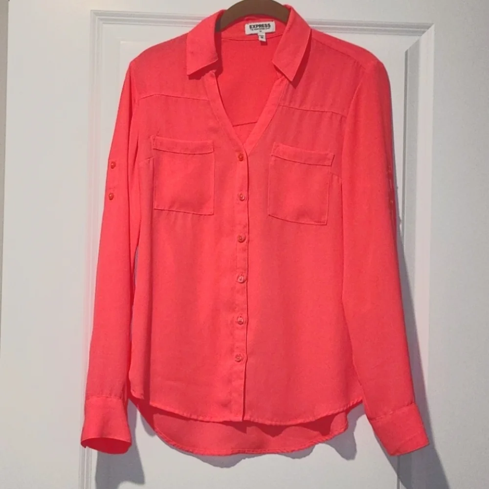EXPRESS The Portofino Shirt hot pink - Picture 1 of 4